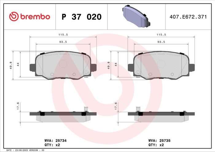 Bremsbelagsatz hinten , passt zu: CHRYSLER 200; JEEP CHEROKEE 2.0-3.2 11.13