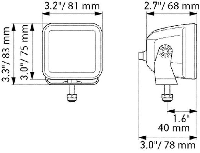 Arbeitslampe, LED, 4, leistung 40W, 12/24, Aluminium, lichtstrom: flood, kühl...