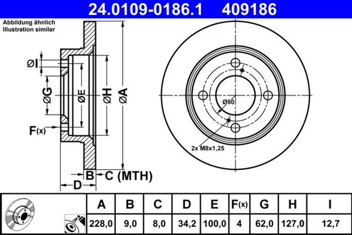Bremsscheibe hinten L/R passt zu: SUZUKI BALENO, SWIFT V 1.0-1.2H 02.16