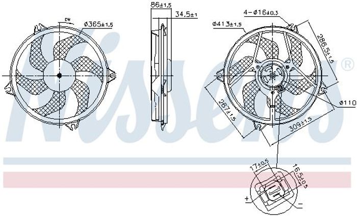 Kühlerlüfter L/R (mit Gehäuse) passt zu: PEUGEOT 406 1.8-2.2 06.98-10.04