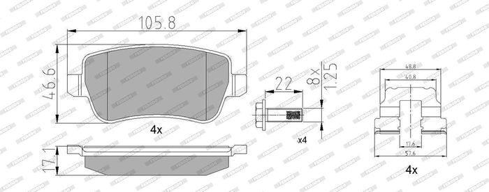 Bremsbelagsatz hinten , passt zu: FIAT CROMA 1.8-2.4D 06.05-12.11