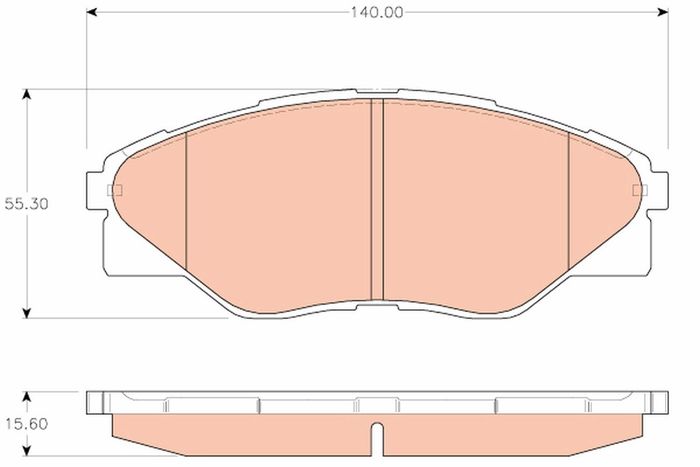 Bremsbelagsatz vorne , passt zu: TOYOTA HILUX VII 2.5D/3.0D 03.05-09.15