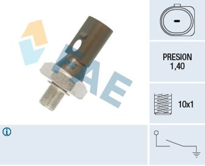 Öldrucksensor (1,4bar, 1 pin, schwarz) passt zu: AUDI A3, A4 B5, A4 B6, A4 B7...