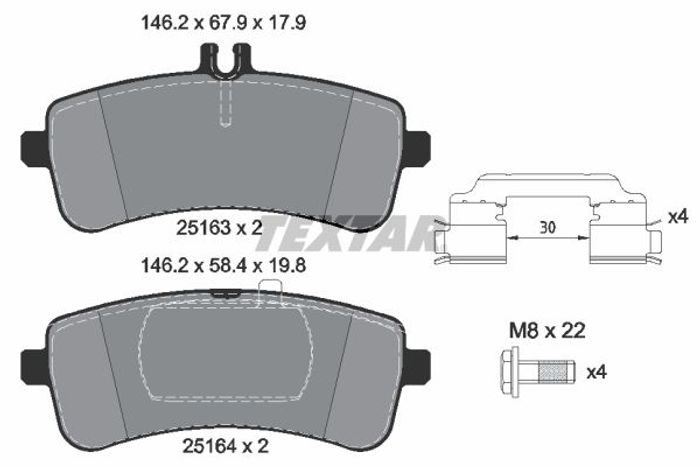Bremsbelagsatz hinten , passt zu: MERCEDES AMG GT (C190), AMG GT (R190), AMG...