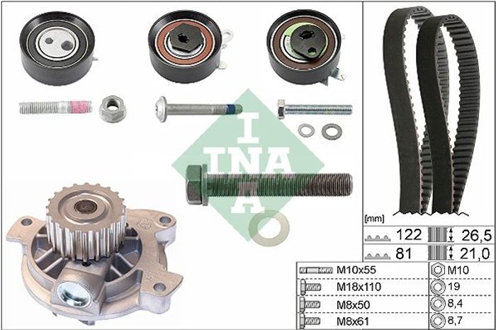 Ventilsteuerung Satz (Riemen + Rolle + Flüssigkeitspumpe) passt zu: AUDI A6 C...