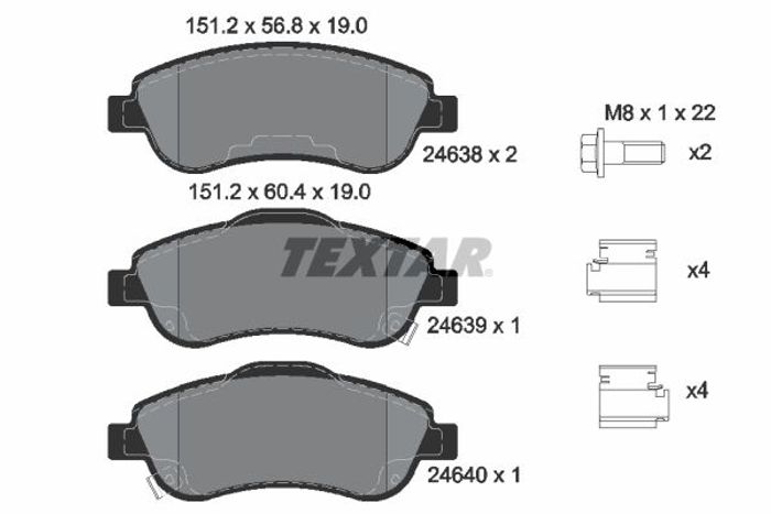 Bremsbelagsatz, Scheibenbremse