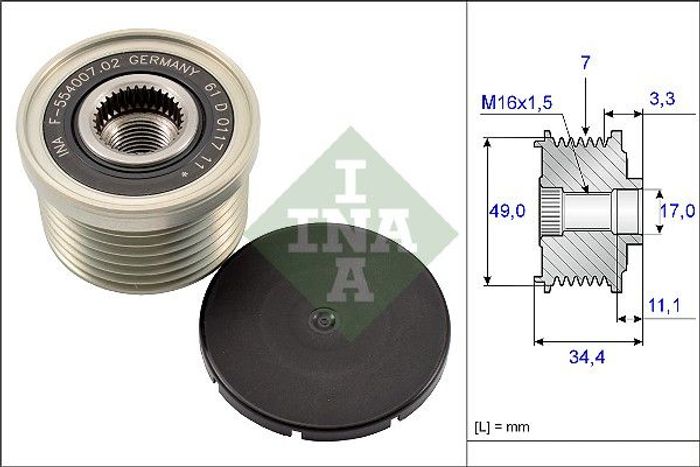 Generator-Riemenscheibe passt zu: BMW 1 (E81), 1 (E82), 1 (E87), 1 (E88), 3 (...