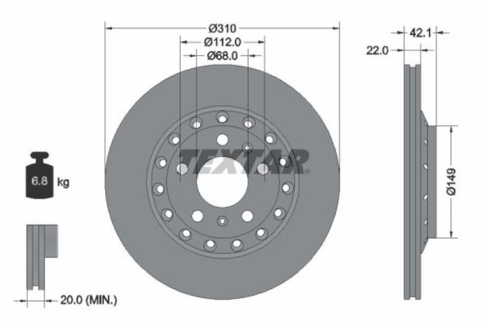 Bremsscheibe hinten L/R passt zu: AUDI A8 D3; VW PHAETON 2.8-6.0 04.02-03.16
