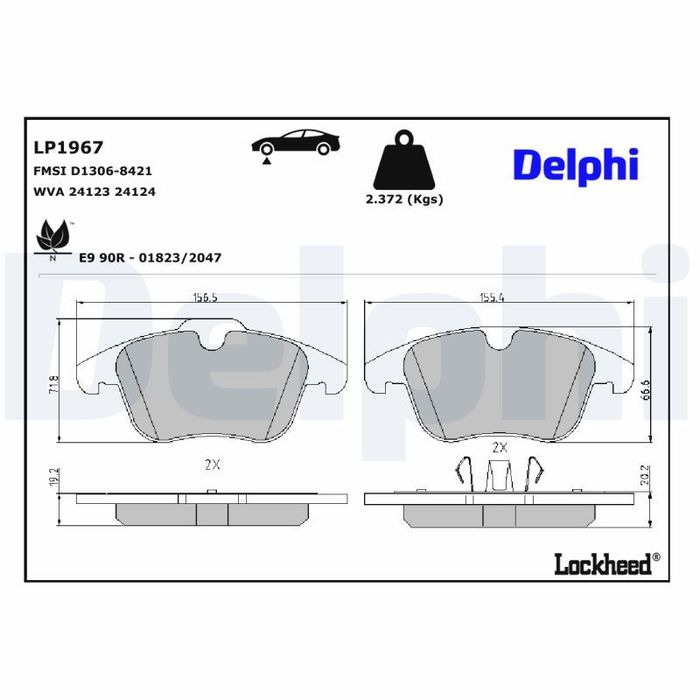Bremsbelagsatz vorne , passt zu: VOLVO S60 II, S80 II, V60 I, V70 III, XC70 I...