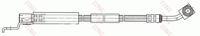 Bremsleitung elastisch vorne L (länge 458mm,durchmesser 9,6mm/Banjo 3/8"-24)...