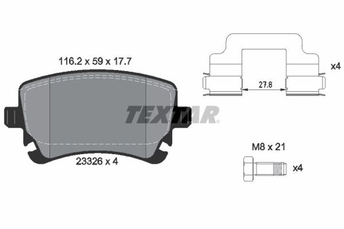 Bremsbelagsatz hinten , passt zu: AUDI A4 B6, A4 B7, A6 ALLROAD C6, A6 C5, A6...