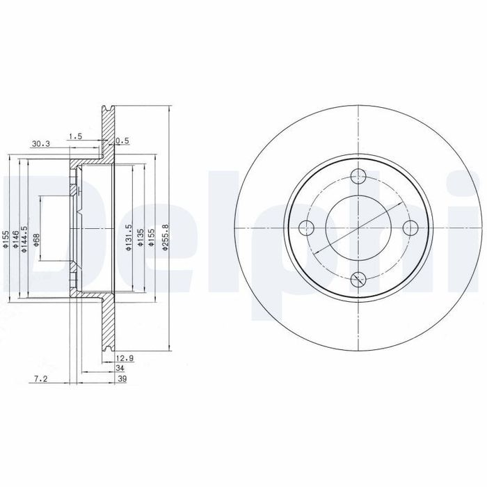 Kpl. Scheibenbremsen vorne L/R passt zu: AUDI 100 C2, 100 C3, 80 B3, 90 B2, 9...