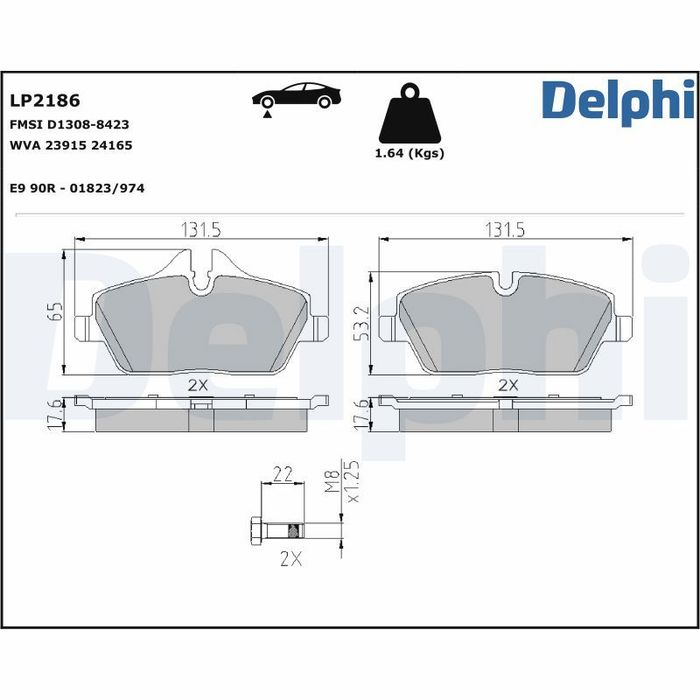 Bremsbelagsatz vorne , passt zu: BMW 1 (E81), 1 (E82), 1 (E87), 1 (E88), 2 (F...