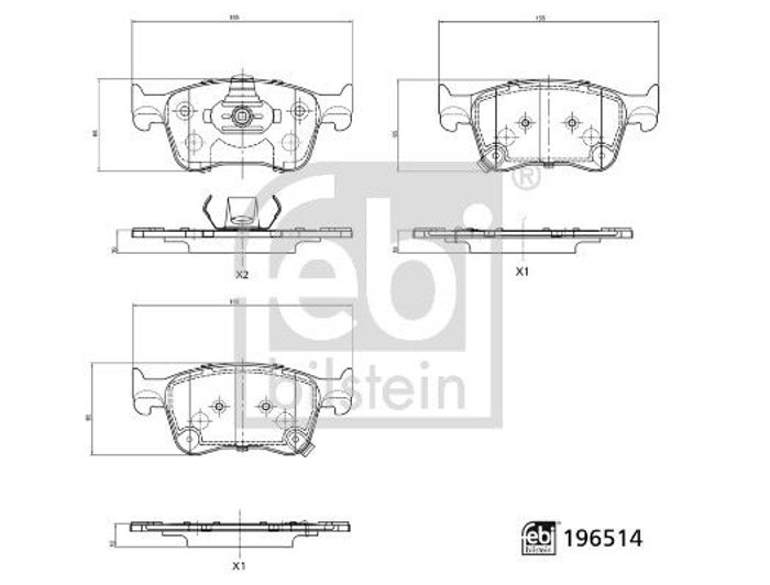 Bremsbelagsatz vorne (mit Dämpfungspad), passt zu: MG MG 4 Electric 07.22