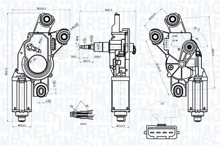 Wischermotor hinten passt zu: VW MULTIVAN T5, MULTIVAN T6, TRANSPORTER T5, TR...