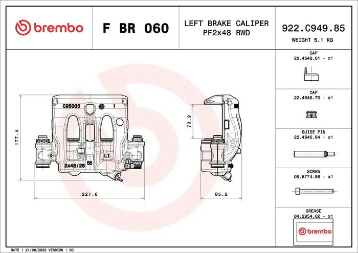 Scheibenbremsenklemme vorne L (neu, ohne Bügel) passt zu: MERCEDES SPRINTER 3...