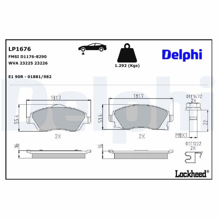 Bremsbelagsatz vorne , passt zu: OPEL COMBO, COMBO TOUR, CORSA B, CORSA C, ME...