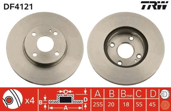 Bremsscheibe vorne L/R passt zu: MAZDA 323 F V, MX-5 I, MX-5 II 1.6/1.8/2.0 0...