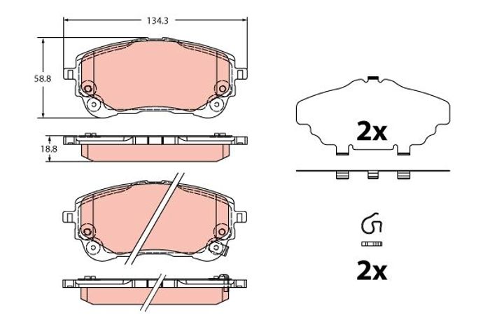 Bremsbelagsatz hinten/vorne , passt zu: TOYOTA C-HR, COROLLA, YARIS, YARIS CR...