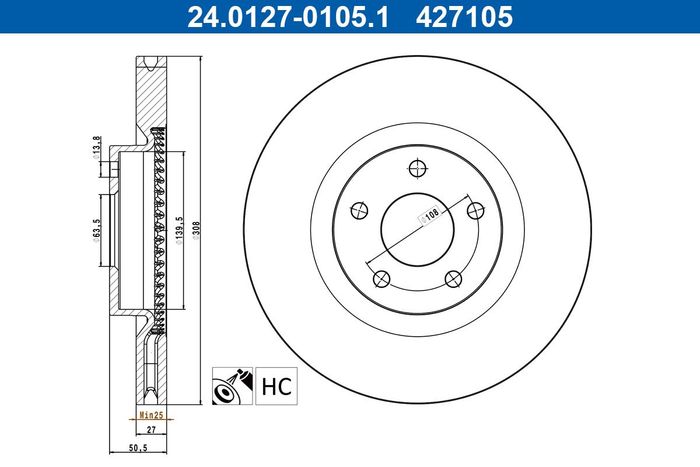 Bremsscheibe vorne L/R passt zu: FORD FOCUS IV, KUGA III 1.0-2.5H 01.18