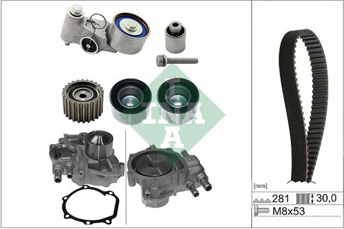 Ventilsteuerung Satz (Riemen + Rolle + Flüssigkeitspumpe) passt zu: SUBARU FO...
