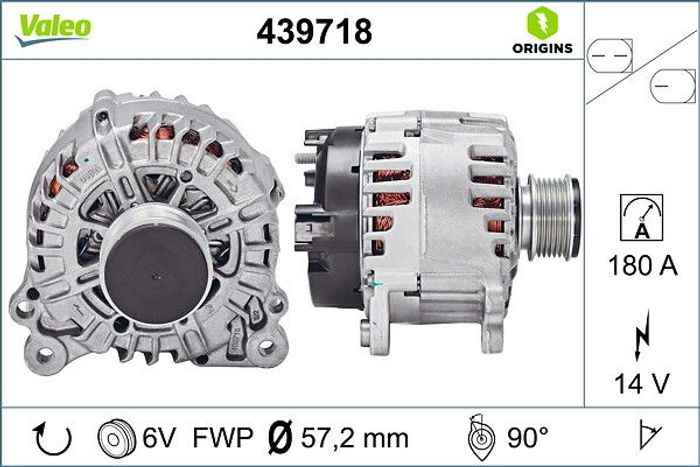 Alternator (14V, 180A, (en) new with a deposit) passt zu: SEAT ALHAMBRA; SKOD...