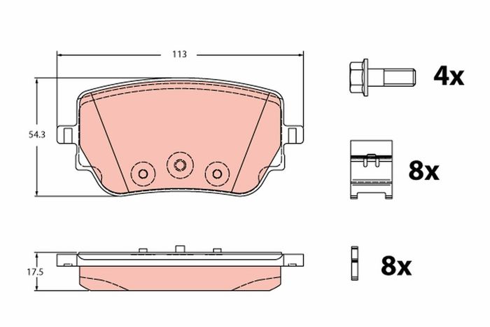 Bremsbelagsatz hinten , passt zu: MERCEDES A (V177), A (W177), B SPORTS TOURE...