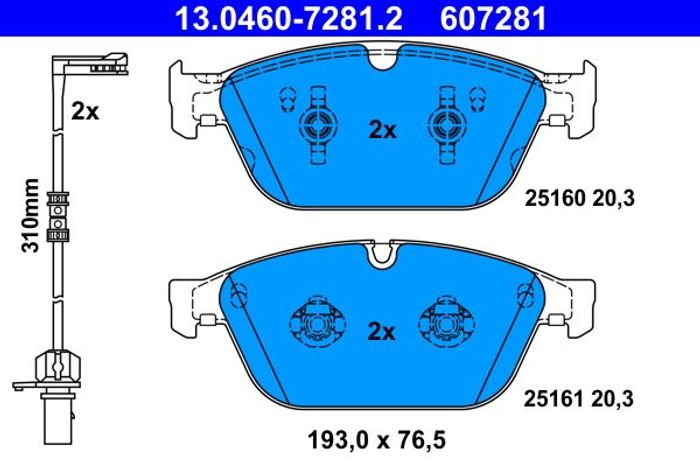 Bremsbelagsatz vorne , passt zu: AUDI A8 D4, Q5 2.0-6.3 11.09-01.18