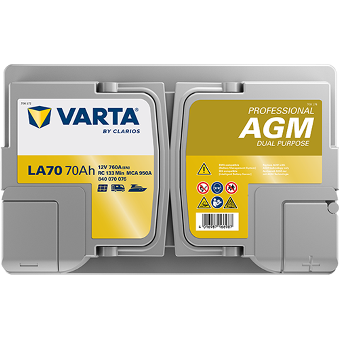 Batterie VARTA 12V 70Ah (EN) PROFESSIONAL DUAL PURPOSE AGM P+ Standardpol 278...