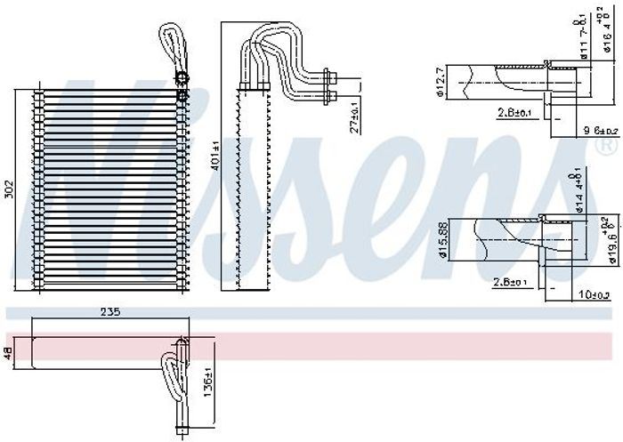 Verdampfer der Klimaanlage passt zu: BMW X5 (E70), X5 (F15, F85), X6 (E71, E7...