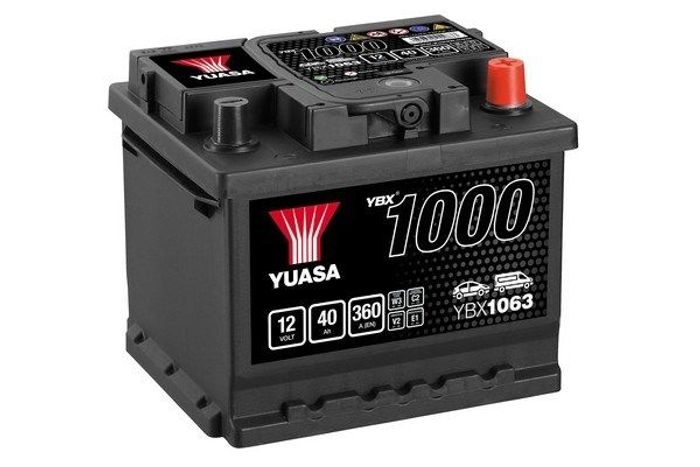 Batterie YUASA 12V 40Ah/360A (EN) YBX1000 CaCa (P+ standardpol) 207x175x175 B...