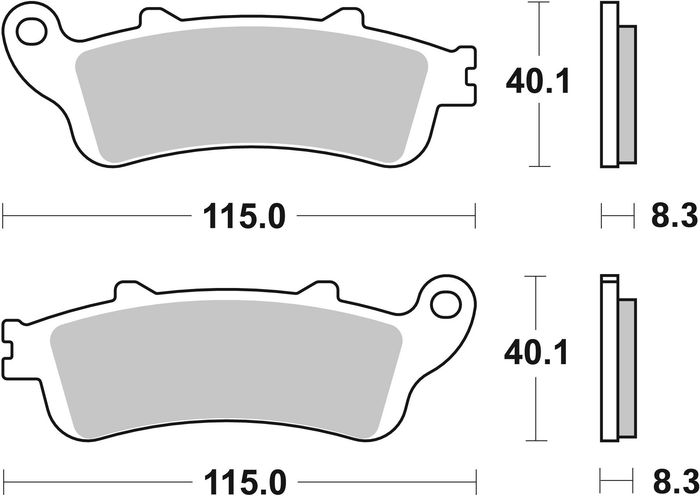 Bremsbeläge vorne, anwendung: straße, material: sintern-LA, 40,1x115x8,3mm pa...