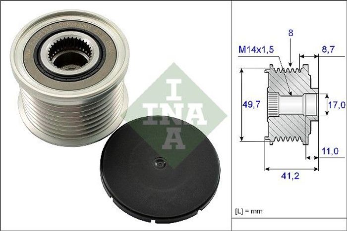 Generator-Riemenscheibe passt zu: BMW 1 (E88), 1 (F20), 1 (F21), 2 (F22, F87)...