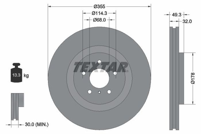 Bremsscheibe vorne L/R passt zu: INFINITI FX, G, M, M37, Q50, Q60, Q70, QX70;...