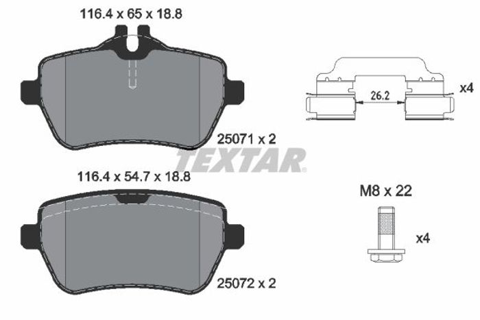 Bremsbelagsatz hinten , passt zu: MERCEDES S (A217), S (C217), S (W222, V222,...
