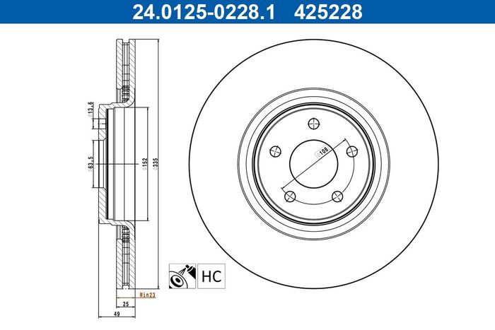 Bremsscheibe vorne L/R passt zu: FORD FOCUS III 2.0/2.0D 07.12-02.20