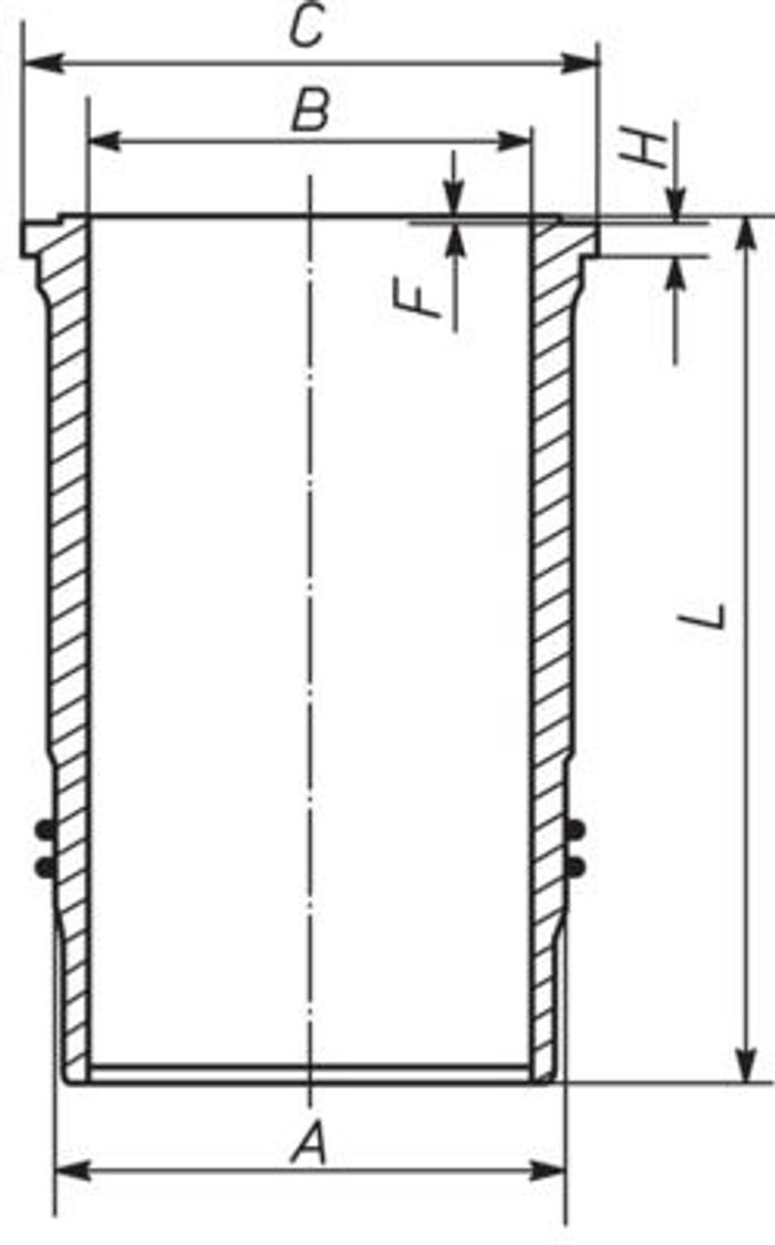 Zylinderbuchse (innendurchmesser: 131mm, länge: 261,8mm, flanschendurchmesser...