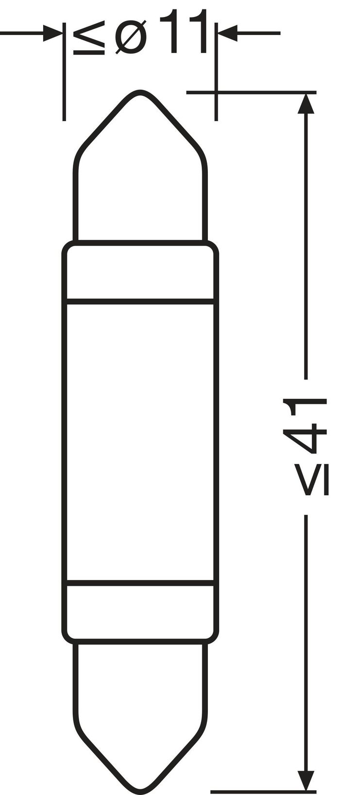 LED Glühbirne (Blister 1Stück) LED 12V 0,5W SV8,5-8 keine Zertifizierung der...
