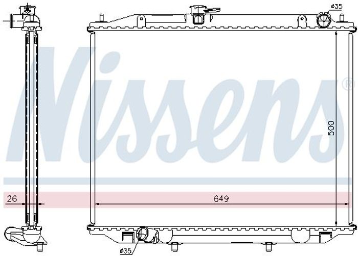 Kühler Motor (mit First Fit Elementen) passt zu: NISSAN TERRANO II 3.0D 05.02...