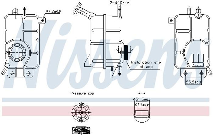 Kühlmittelausgleichsbehälter (mit Stöpseln) passt zu: CHEVROLET AVEO, AVEO /...