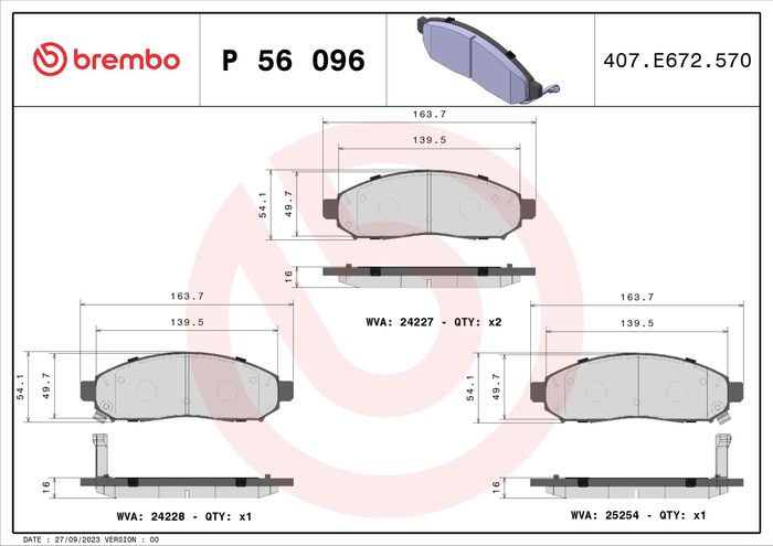 Bremsbelagsatz vorne , passt zu: NISSAN LEAF, NAVARA, NAVARA NP300, NP300, NV...