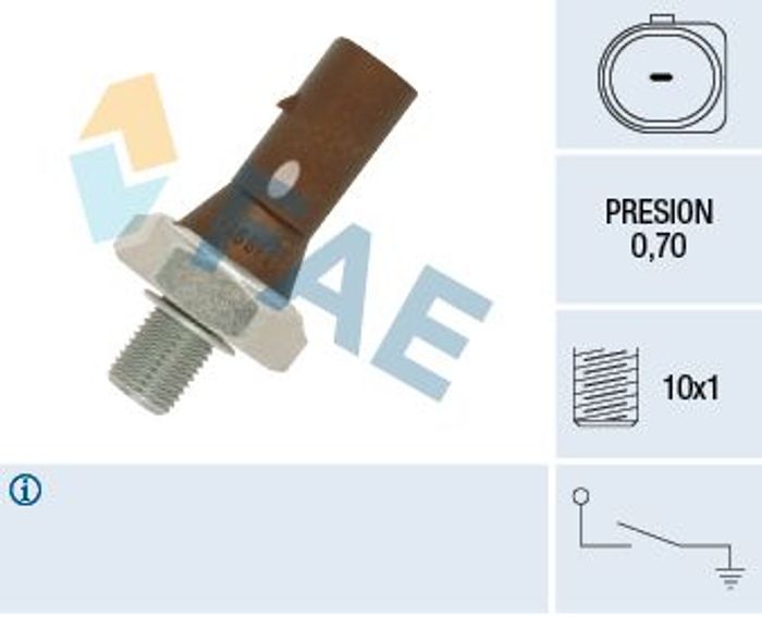 Öldrucksensor (0,7bar, 1 pin, braun) passt zu: AUDI A1, A2, A3, A4 ALLROAD B8...