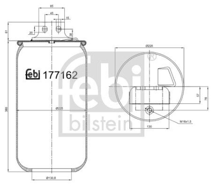 Balg Luftfederung vorne (durchmesser: 130/228mm) passt zu: IVECO S-WAY, X-WAY...