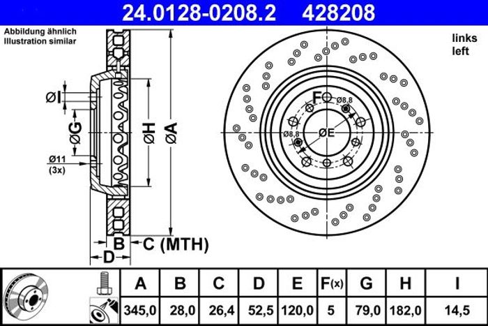 Zweiteilige Bremsscheibe vorne L passt zu: BMW 3 (E46), Z4 (E85), Z4 (E86) 3....