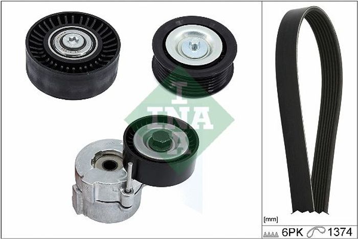 Satz der Rippenriemen (mit Rollen) passt zu: ALFA ROMEO GIULIETTA, MITO; FIAT...