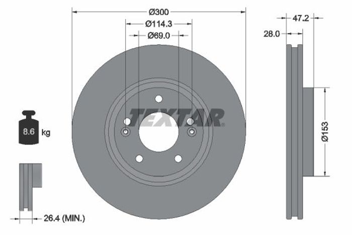Bremsscheibe vorne L/R passt zu: HYUNDAI CRETA, GRANDEUR, I30, I40 I, I40 I C...