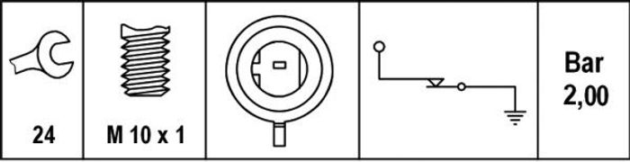 Öldrucksensor (1,8-2,2bar, 1 pin, grau) passt zu: OPEL ASTRA G, ASTRA G CLASS...