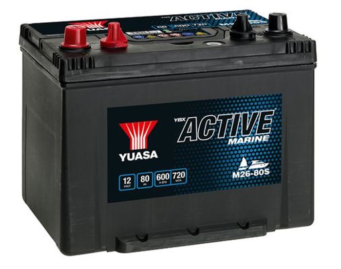 Batterie YUASA 12V 80Ah/680A (EN) Active Marine Start (L+ standard- und gewin...