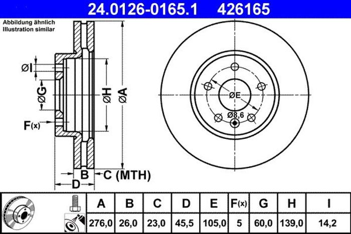 Bremsscheibe vorne L/R passt zu: CHEVROLET AVEO, BOLT, CRUZE, VOLT; OPEL ASTR...
