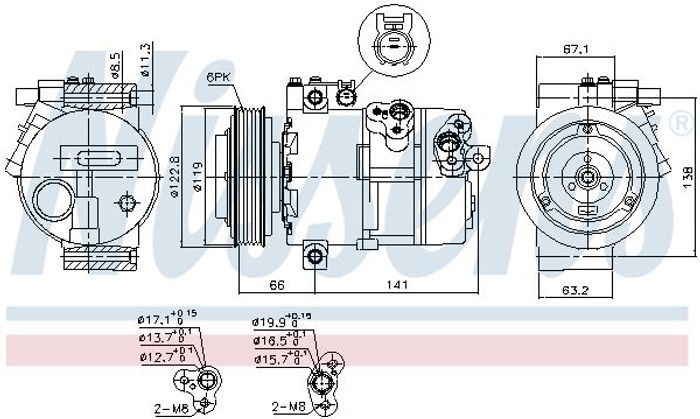 Klimakompressor passt zu: KIA SORENTO II 2.0D/2.2D 11.09-12.15